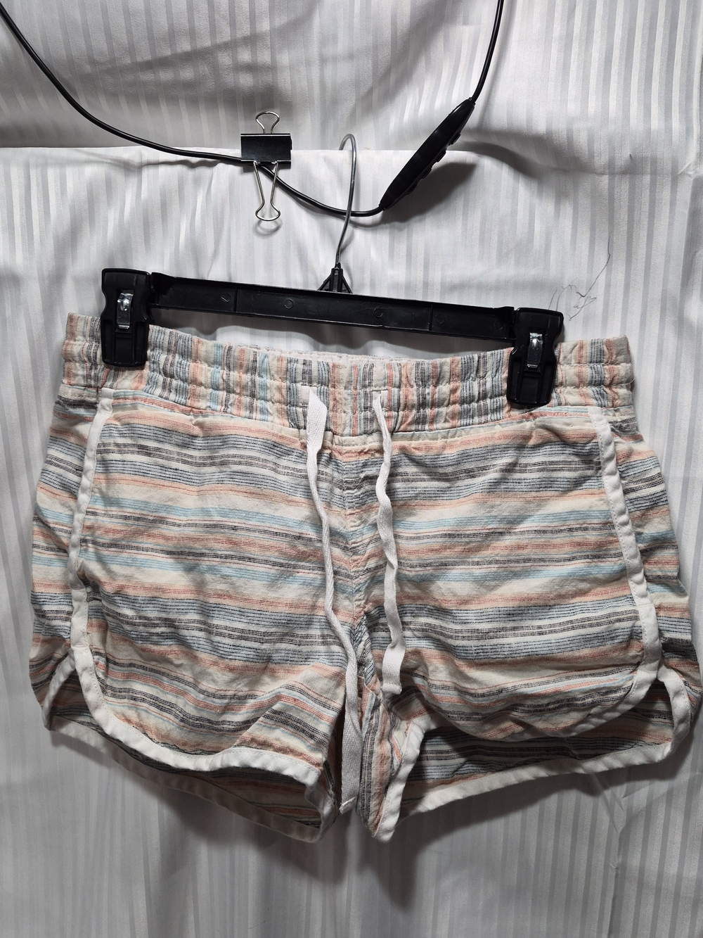 Athleta Size 2 Peach, Light Blue & Gray Striped Athletic Shorts